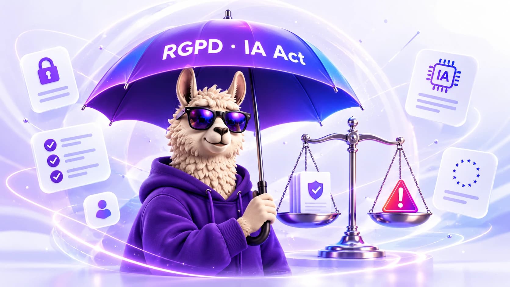 Le lama Lamalo protégé par un parapluie RGPD et IA Act
